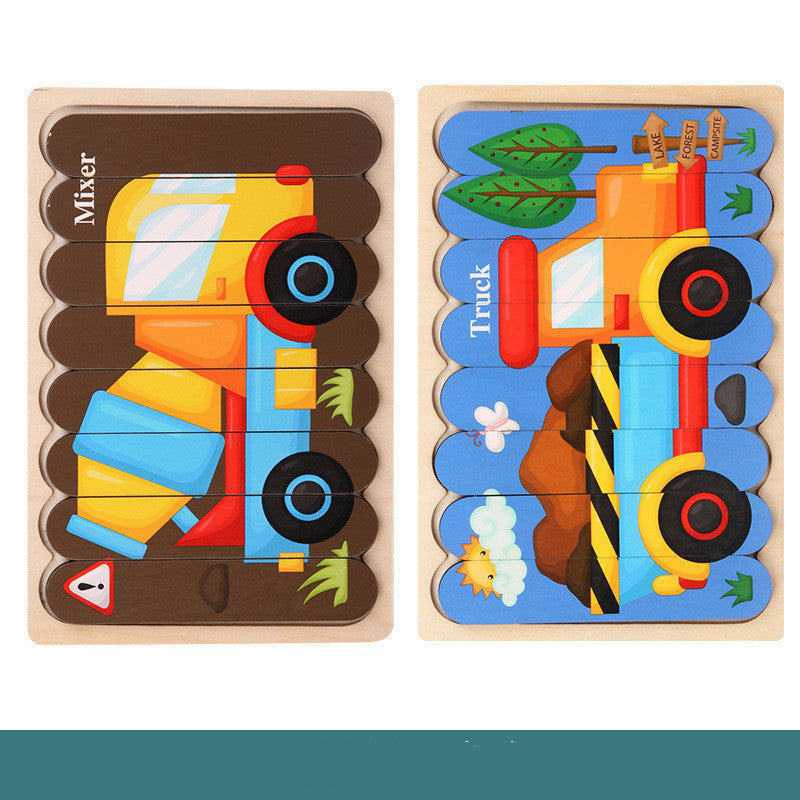 Children's wooden creative double-sided puzzle