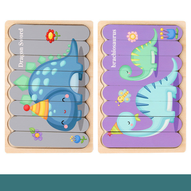 Children's wooden creative double-sided puzzle