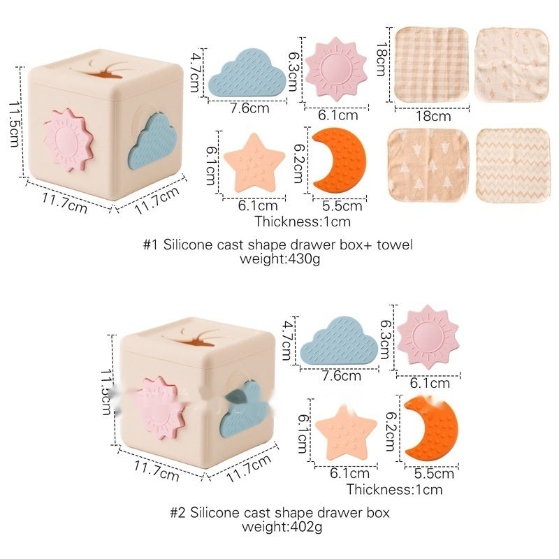 Baby Paper Toy Tear-proof Tissue Box Shape Matching Toy