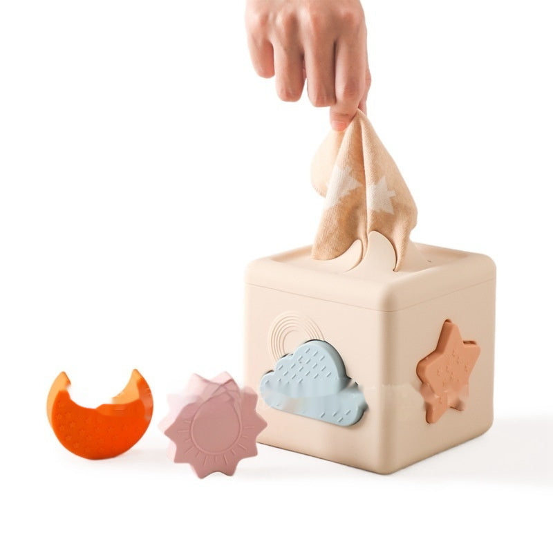 Baby Paper Toy Tear-proof Tissue Box Shape Matching Toy