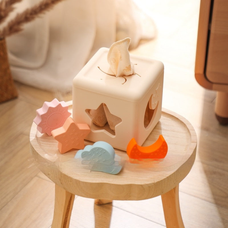 Baby Paper Toy Tear-proof Tissue Box Shape Matching Toy