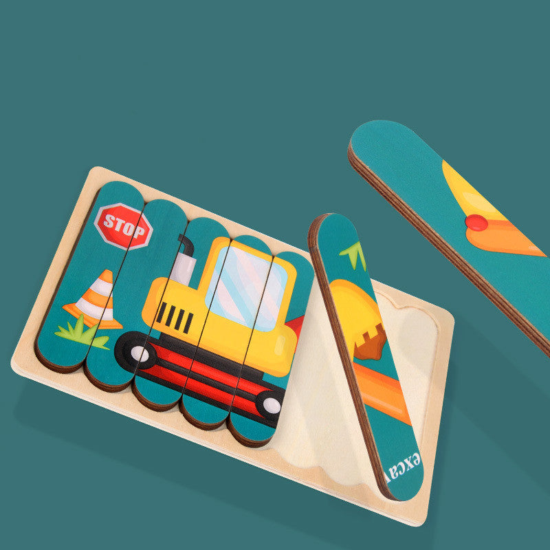 Children's wooden creative double-sided puzzle