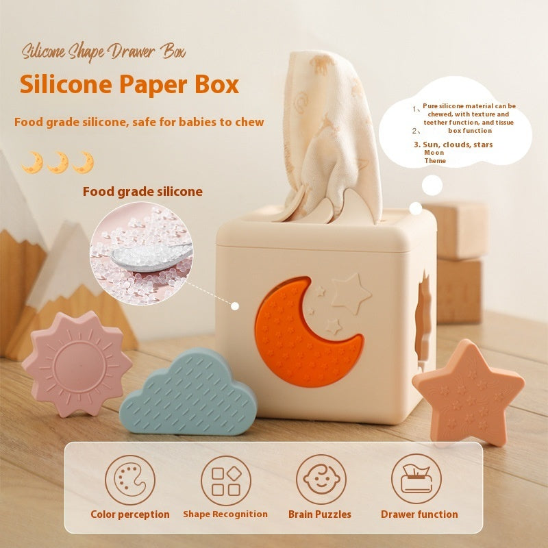 Baby Paper Toy Tear-proof Tissue Box Shape Matching Toy